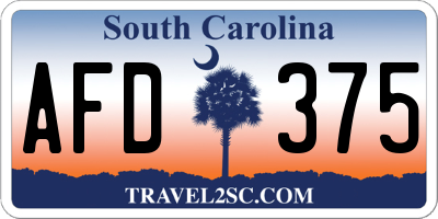 SC license plate AFD375