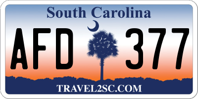 SC license plate AFD377