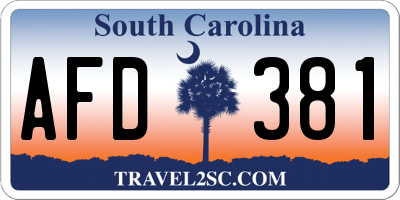 SC license plate AFD381