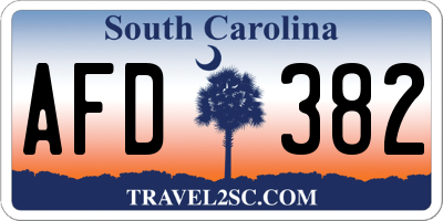 SC license plate AFD382