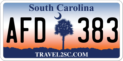 SC license plate AFD383