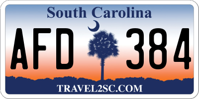 SC license plate AFD384