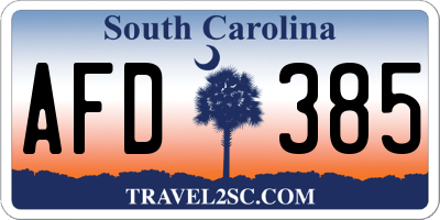SC license plate AFD385