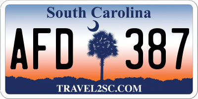 SC license plate AFD387