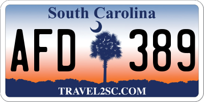 SC license plate AFD389