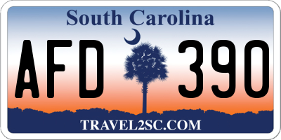 SC license plate AFD390