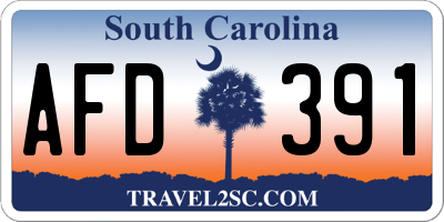 SC license plate AFD391