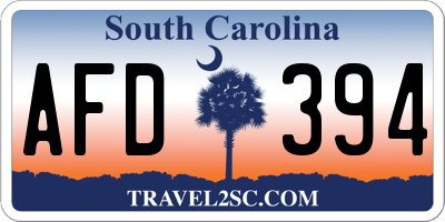 SC license plate AFD394