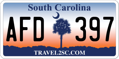 SC license plate AFD397