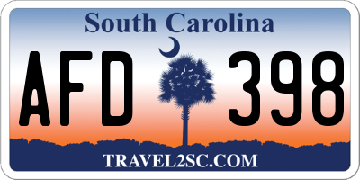 SC license plate AFD398