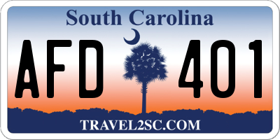 SC license plate AFD401
