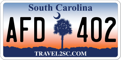 SC license plate AFD402