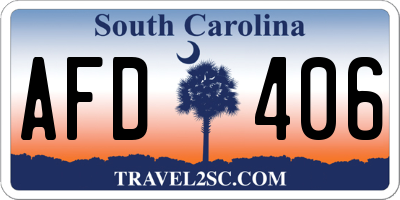 SC license plate AFD406