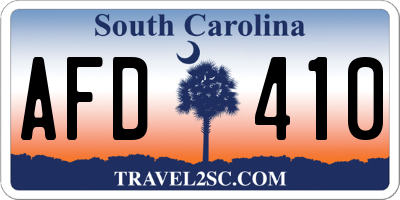 SC license plate AFD410