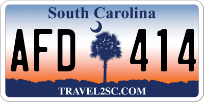 SC license plate AFD414