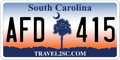SC license plate AFD415