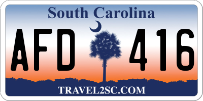 SC license plate AFD416