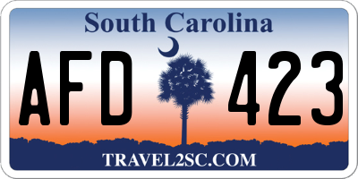 SC license plate AFD423