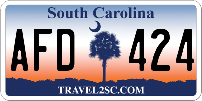 SC license plate AFD424