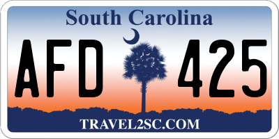 SC license plate AFD425
