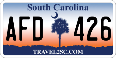 SC license plate AFD426