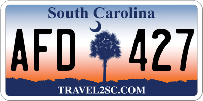 SC license plate AFD427