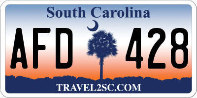SC license plate AFD428