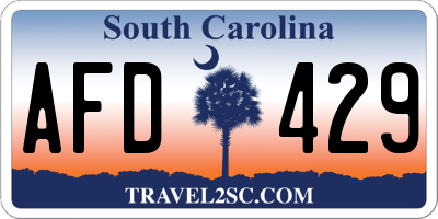 SC license plate AFD429