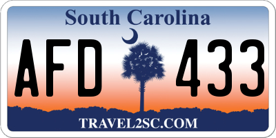 SC license plate AFD433