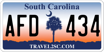 SC license plate AFD434