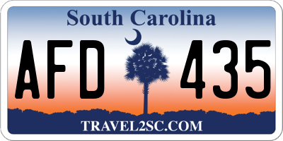 SC license plate AFD435