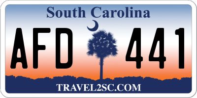 SC license plate AFD441