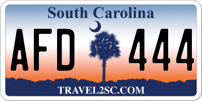 SC license plate AFD444