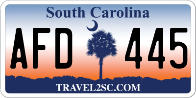 SC license plate AFD445