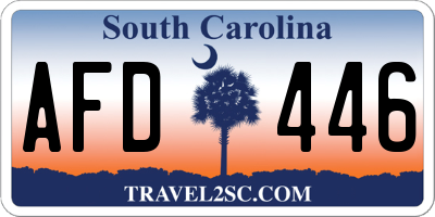 SC license plate AFD446