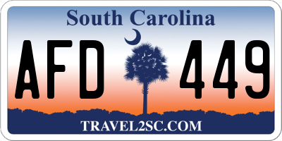 SC license plate AFD449