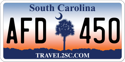 SC license plate AFD450
