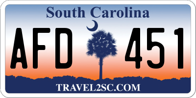 SC license plate AFD451
