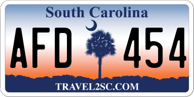 SC license plate AFD454