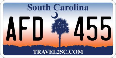 SC license plate AFD455