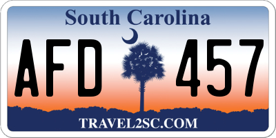 SC license plate AFD457