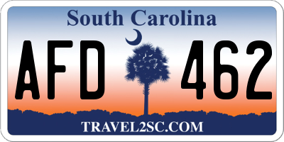 SC license plate AFD462