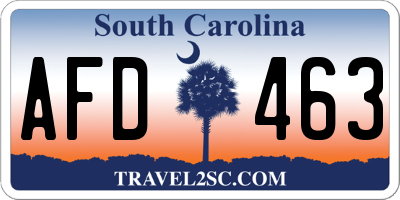SC license plate AFD463