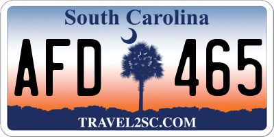 SC license plate AFD465