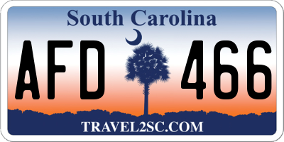 SC license plate AFD466