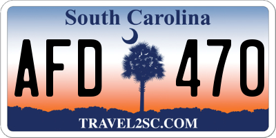 SC license plate AFD470