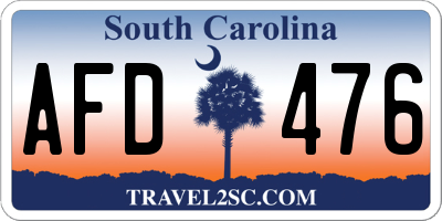 SC license plate AFD476