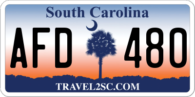 SC license plate AFD480