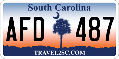 SC license plate AFD487