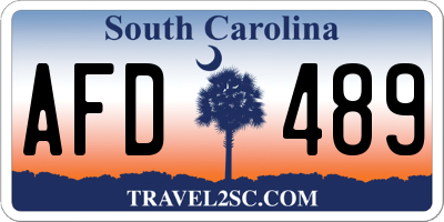 SC license plate AFD489